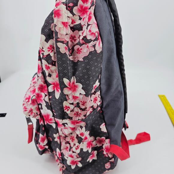 Jansport 25 Ltrs Diamond Plumeria Floral Pink and Gray School Backpack - Picture 3 of 16
